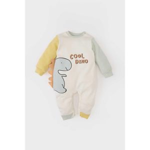 Defacto 100% Cotton Dinosaur Printed Long Sleeve Jumpsuit Men Baby Newborn