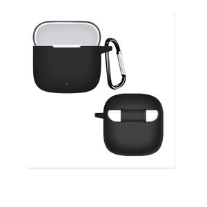 جراب سيليكون متوافق مع سماعات هواوي فري بودز إس إي 3، غطاء حماية من السيليكون الناعم، جراب مقاوم للصدمات مع مشبك تعليق (أسود)