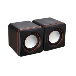 مكبر صوت صغير USB 2.0 للكمبيوتر الشخصي، واللابتوب، ومشغلات MP3/MP4 - صوت ستيريو محمول مع مضخم صوت مدمج، صوت نقي، تصميم صغير الحجم، مكبر صوت مكتبي سهل الاستخدام