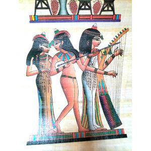 Sherif Gemstones Real Natural - Egyptian Papyrus Handmade A4 Size Painting