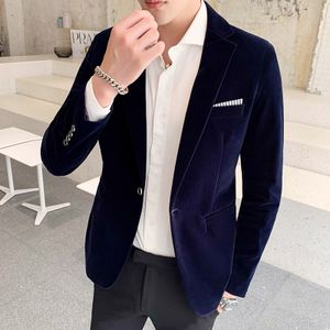 Fashion (Navy Blue)Burgundy Velvet Blazer Men 2022 Fashion Casual Blazer Men  Wedding Groom Singer Costume Slim Blazer Formal Evening Dress M-5XL WEF @  Best Price Online | Jumia Egypt