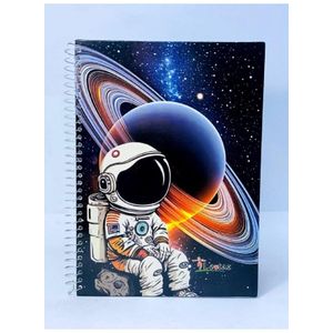 Professor Wirebound Notebook with Astronaut Space Design - 100 Sheets