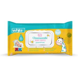White مناديل مبللة للأطفال - 72 منديل - برائحة البابونج