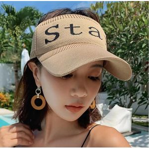 Summer Sports Open-Back Visor Cap with Embroidered Letter Detail