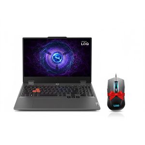 Lenovo LOQ 15IRX9 (معالج Intel Core i5-13450HX، ذاكرة وصول عشوائي 16 جيجابايت DDR5، قرص تخزين NVMe بسعة 512 جيجابايت، بطاقة رسومات Nvidia RTX 3050 بسعة 6 جيجابايت، شاشة 15.6 بوصة FHD بتردد 144 هرتز، لون رمادي قمري) ضمان لمدة عامين - 83DV012AED