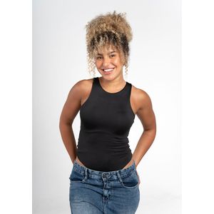 Beyond Sportswear Women'S Black Boat Neck Sleeveless Bodysuit - Black