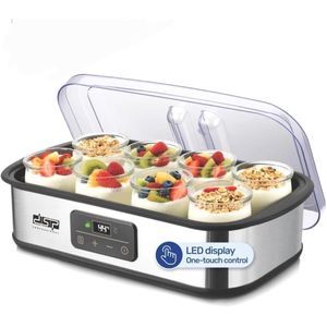 Dsp صانع الزبادي الكهربائي، 1.44 لتر، 8 أكواب زجاجية، شاشة LED، 25 واط، تحكم باللمس، KA4015