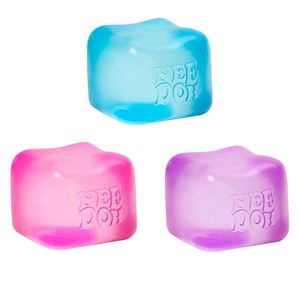 "Premium Nee-Doh Teenie Glow-in-the-Dark Soft Squishy Sensory Cube Set for Stress Relief and ADHD Focus"
