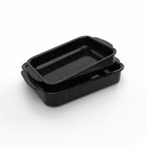 Nuvira Pro 2-Piece Non-Stick Granite Oven Baking Dish Set, 30cm and 35cm, 4.2mm Thick Body, 5-Layer Italian Granite Coating – For Casseroles, Lasagna and Pasta Bakes