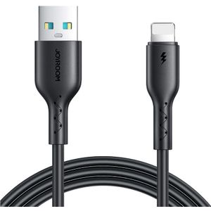 JOYROOM كابل شحن سريع S-A26 USB نوع ايه إلى لايتنينج للشحن السريع ونقل البيانات 3 امبير عالي السرعة ومزامنة بطول 1 م بتصميم متين من جوي رووم، لون أسود