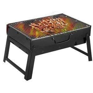 شواية فحم مربعة محمولة - أسود