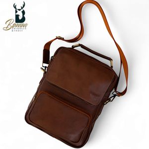 Bamm شنطة كروس جلد طبيعي لباني