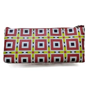 RED YELLOW AND BLUE SQUARES  PENCIL CASE WITH ZIPPER