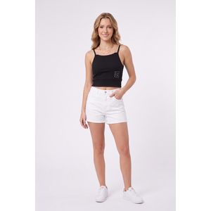 Forever 21 Rhinestone Logo Ribbed Cropped Camisole