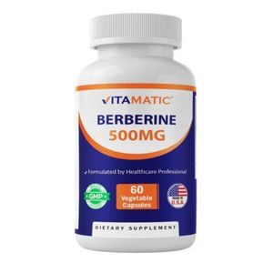 VITAMATIC Berberine Supplement 500mg 60 Vegetable Capsules Made in The USA Gluten Free Non-GMO (1 Bottle)