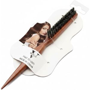 Professional Wooden Hair Brush, Dual Nylon Bristles, Salon Styling And Detangling Brush