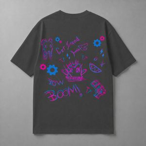 T-Shirt Anime Oversized Cotton T-10 -  Dark Grey