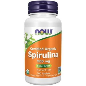 Now Certified Organic Spirulina 500mg 100 Tablets