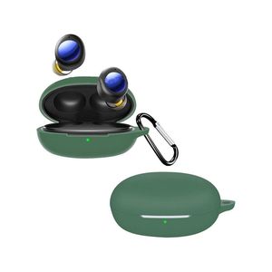 Earphone Protective Case Suitable For Realme Buds Air 2 neo/Realme Buds Q2 Cover Shockproof Shell Washable Silicone Housing Anti Dust Sleeve Frame (Green)