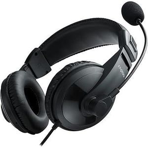 Rapoo سماعات رأس ستيريو سلكية H150S تغطي الأذن مع ميكروفون وخاصية إلغاء الضوضاء، منفذ USB، متوافقة مع أجهزة الكمبيوتر الشخصية/أجهزة ماك/أجهزة الكمبيوتر المحمولة/نظام التشغيل Chrome OS - أسود