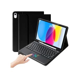 حافظة لوحة مفاتيح مغناطيسية لجهاز iPad الجديد من الجيل الحادي عشر مقاس 11 بوصة A16 (2025) ولجهاز iPad من الجيل العاشر مقاس 10.9 بوصة (2022)، لوحة مفاتيح بلوتوث لاسلكية قابلة للفصل مع لوحة لمس وحامل قلم، أسود