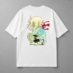 تيشيرت انمي اوفر سيز قطن - ابيض T-13