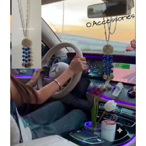 O Accessories Chain Silver metal,to your car, blue stones 