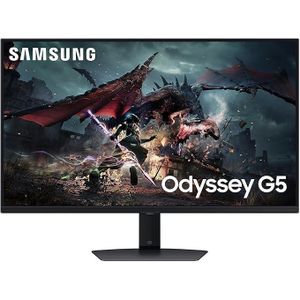 Samsung شاشة ألعاب QHD مقاس 27 بوصة، دقة 2560 × 1440، شاشة IPS، معدل تحديث 180 هرتز، زمن استجابة 1 مللي ثانية، HDR10 (LS27FG502EMXEG)