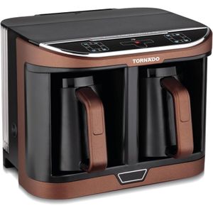 Tornado محضرة قهوة تركي أوتوماتيك 660 مل بني - أسود تانك مياه TCME-100D-PRO