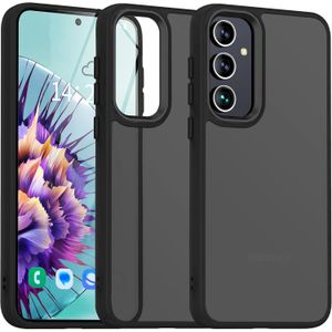 جراب موبايل خلفي شفاف مطفي للحماية ضد الصدمات والسقوط ومضاد لبصمات الأصابع لموبايل سامسونج جالاكسي A55 شبكة الجيل الخامس 5G من دلع موبايل، أسود