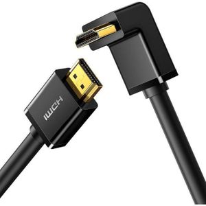 Ugreen (10173) كابل HDMI بزاوية قائمة 90 درجة بطول 2 متر - HD103 - أسود