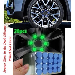 غطاء صواميل عجلة سيارة سيليكون يتوهج في الظلام من السورس ميرو و زوزو - مقاس 19 - اكسسوار سيارات رائعة