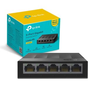 TP-Link سويتش سطح المكتب بـ 5 منافذ من تي بي لينك، لون أسود، موديل LS1005G