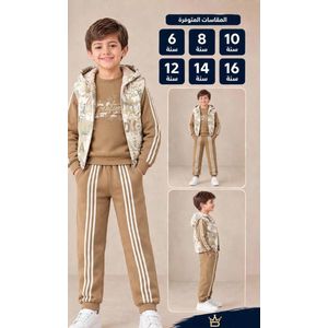 Boy's set 3-Piece Long-Sleeve Plush Pajama Set – Warm and Comfortable Winter 14 years 