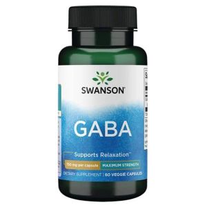 Swanson GABA Maximum Strength 750 mg – 60 Veggie Capsules