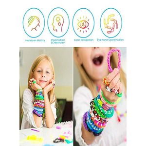 Loom Bands Set, 4400 Pieces DIY Rainbow Bands Box Set - 22 Colours Elastic Band for Bracelets, DIY Crafts