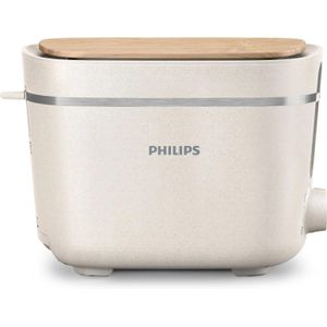 Philips محمصة خبز إيكو كونشس سيريز 5000 HD2640 بقوة 830 واط 8 مستويات تحمير مصنوعة من بلاستيك حيوي مستدام ابيض