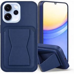  Leather Case Compatible for OPPO RENO 15F Shockproof Leather Back Card Storage & case built-in Stand PU leather for a stylish look, comfortable grip (blue)