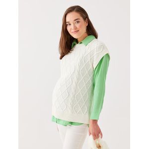 LC Waikiki Crew Neck Patterned Maternity Knitwear Sweater