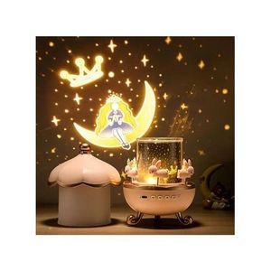 Rabbit Star Projector Galaxy Night Light with Remote, 360° Adjustable LED Lamp