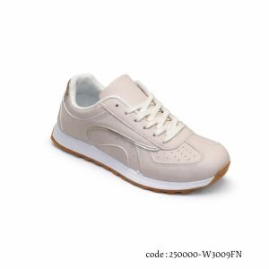 Women's comfortable orthopedic sneakers in premium imported leather with a lightweight sole - Code 250000-W3009FN - Beige