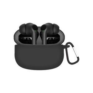 جراب حماية سيليكون متوافق مع سماعات Oraimo FreePods 3/3C المحمولة، مزود بخطاف (أسود)