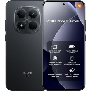 XIAOMI هاتف ريدمي نوت 15 برو 5G، شريحتان، ذاكرة 12 جيجابايت، سعة تخزين 256 جيجابايت، أسود