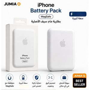 Apple  ١٠ الاف أمبير10000 A باور بانك لاسلكي مغناطيسي تصميم نحيف متوافق مع آيفون ماج سيف