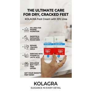 Kolagra (Kolagra) Foot Cream with 10% Urea (Buy 1 Get 1 Free Offer) - 50ml + 50ml