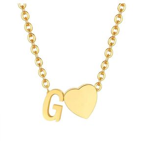 3Diamonds Heart Initial Necklace for Women Girls Material Stainless Steel 18K Gold Plated Monogram Personalized Necklace