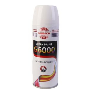 Asmaco رش طلاء متعدد الأغراض G6000 بسعة 400 مل – لون ابيض مع جودة عالية للداخل والخارج
