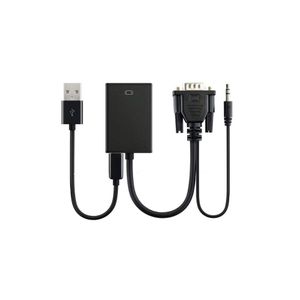 ZERO VGA Male To HDMI Output 1080P HD and Audio TV AV HDTV Video Cable Converter Adapter Black