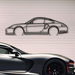 Giftaty Sports Vehicle Silhouette Wall Art – Automotive Decor for Garage, Man Cave, Office & Home – Wall art, office, home, room creative decor, framed posters (Carrera 4, L)