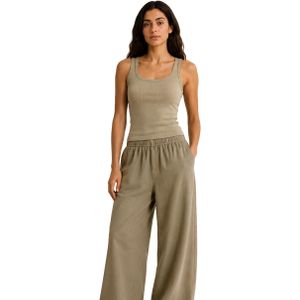 Nileton Women's Basic Ribbed Knit - Cotton Round Neck Tank Top - Slim Fit Sleeveless Stretchy Fitted Casual Everyday Tank